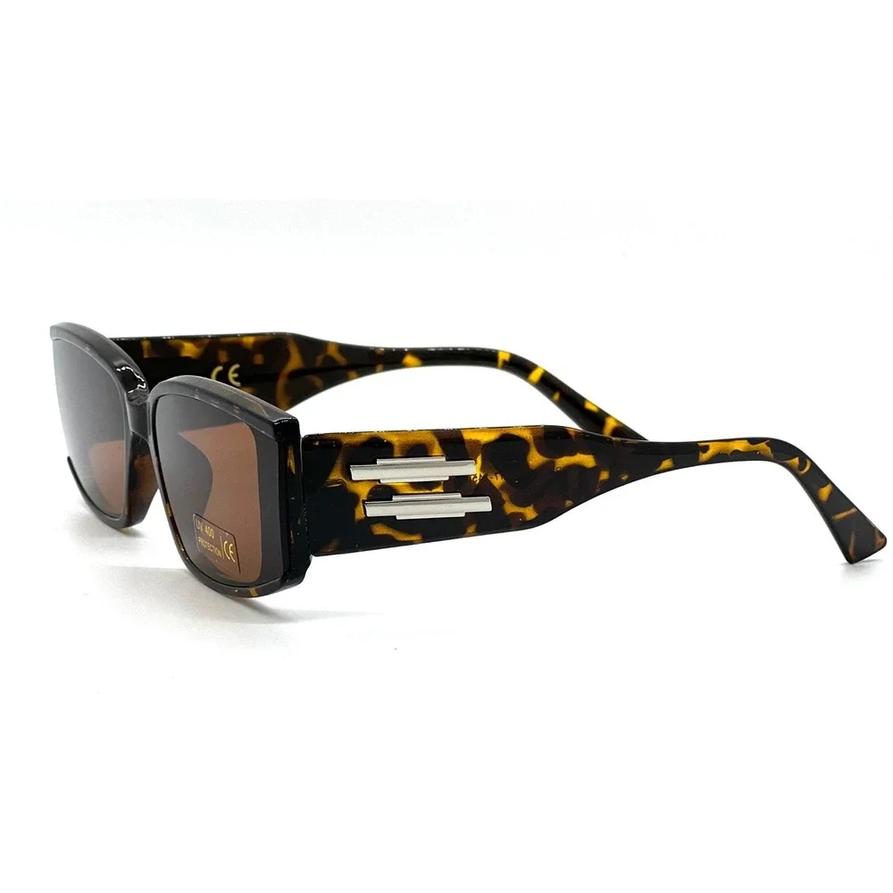 Tortoise Sunglasses‎ Retro Rectangle Brown Lens UV400 Protect Fancy Style Women